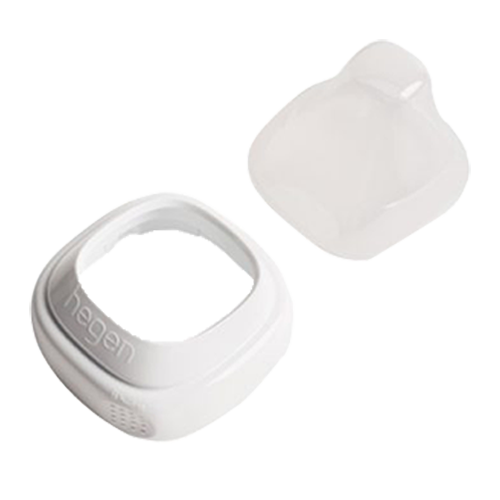 Bộ nắp đậy núm ti và Cổ nối bình sữa Hegen, White