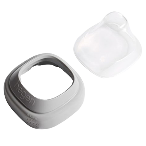 Bộ nắp đậy núm ti và Cổ nối bình sữa Hegen, Grey