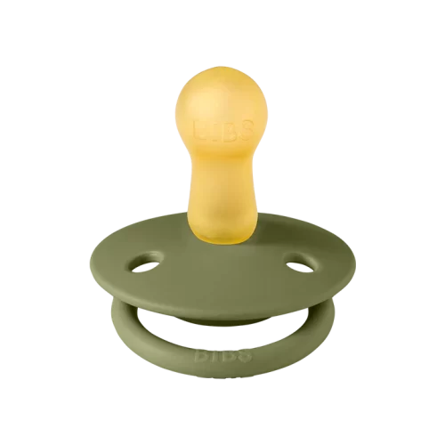 Ty ngậm núm tròn cao su tự nhiên BIBS Pacifier De Lux Latex Size 1 (0-6 tháng), Olive