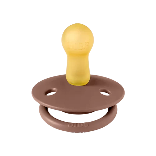 Ty ngậm núm tròn cao su tự nhiên BIBS Pacifier De Lux Latex Size 1 (0-6 tháng), Woodchuck