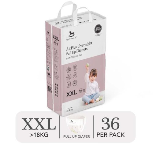 Bỉm tã quần đêm Applecrumby Airplus Overnight Mega Pull Ups size XXL – 36 miếng (trên 18kg)