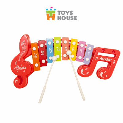 Đồ chơi đàn gõ Xylophone cho bé 8 phím hình nốt nhạc- Toyshouse – màu đỏ
