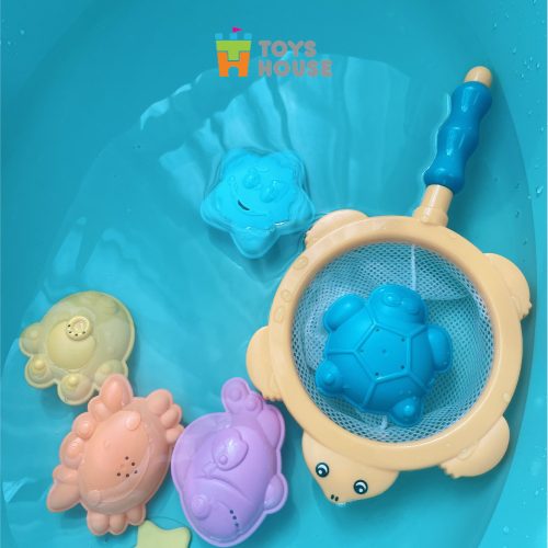 Vợt bắt cá, set 5 sinh vật biển ToysHouse