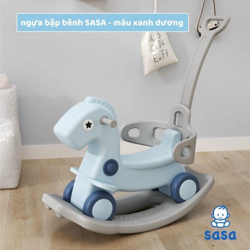 Ngựa bập bênh Sasa màu xanh