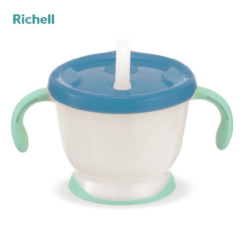 Cốc tập uống nắp be Richell màu xanh