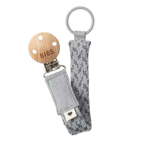 Dây đeo ty ngậm BIBS Pacifier Clip Braided, Cloud/Iron