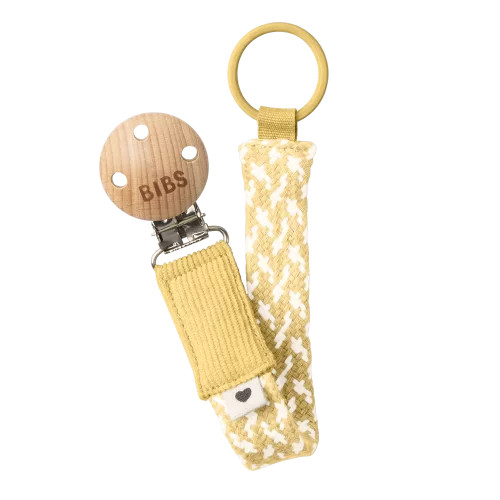 Dây đeo ty ngậm BIBS Pacifier Clip Braided, Pale Butter/Ivory