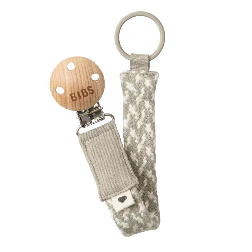 Dây đeo ty ngậm BIBS Pacifier Clip Braided, Sand/Ivory