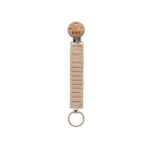 Dây đeo ty ngậm BIBS Pacifier Clip Knitted, Vanilla
