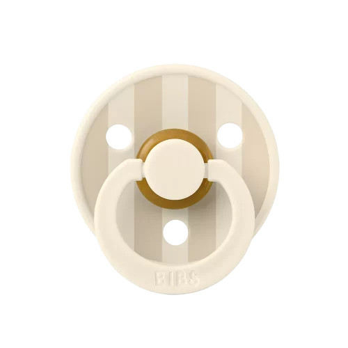 Ty ngậm Núm tròn cao su tự nhiên BIBS Studio Pacifier Colour Block Latex Size 1 (0-6 tháng), Ivory Vanilla