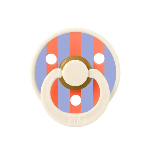 Ty ngậm Núm tròn cao su tự nhiên BIBS Studio Pacifier Colour Block Latex Size 2 (trên 6 tháng), Ivory Hush
