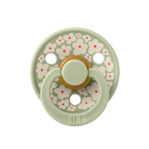 Ty ngậm Núm tròn cao su tự nhiên BIBS Studio Pacifier Colour Jasmine Field Latex Size 2 (trên 6 tháng), Sage