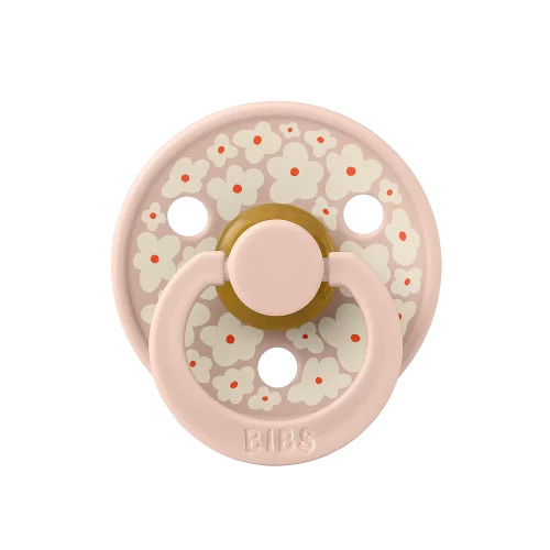 Ty ngậm Núm tròn cao su tự nhiên BIBS Studio Pacifier Colour Jasmine Field Latex Size 2 (trên 6 tháng), Blush