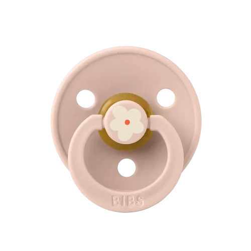 Ty ngậm Núm tròn cao su tự nhiên BIBS Studio Pacifier Colour Jasmine Latex Size 1 (0-6 tháng), Blush