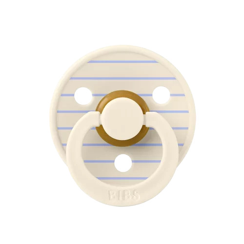 Ty ngậm Núm tròn cao su tự nhiên BIBS Studio Pacifier Colour Pin Latex Size 2 (trên 6 tháng), Ivory Hush