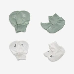 Set 2 bao tay bao chân Siro Bubaby – Trắng – Xanh Olive E66 – Freesize