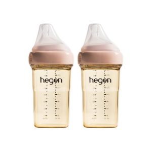 Bộ 2 bình sữa Hegen PPSU 240ml núm ti size M từ 3 – 6 tháng, Pink