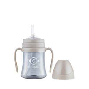 Bình tập uống Grosmimi PPSU Straw Cup 200ml – Dark Cream Beige