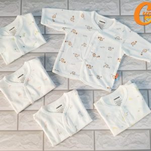 Áo họa tiết cổ tim dài tay ( Size 1) – CÚN CON