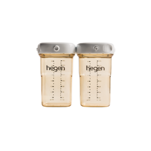 Bộ 2 bình trữ sữa Hegen PPSU 240ml nắp màu trắng