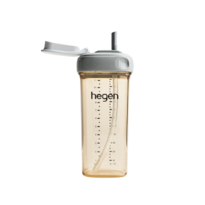 Bình tập uống Hegen Straw cup PPSU 330ml màu xám