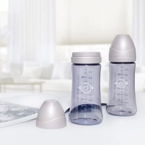 Bộ 2 bình sữa Grosmimi PPSU 300ml (không núm ti) – màu Cream Beige