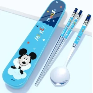 Bộ muỗng đũa Inox (kèm hộp đựng) in hình Mickey