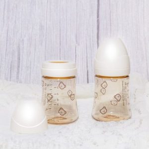 Bộ 2 bình sữa Grosmimi PPSU Dotgom 200ml (không núm ti) – màu White