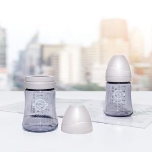 Bộ 2 bình sữa Grosmimi PPSU 200ml (không núm ti) – màu Cream Beige