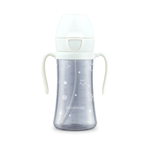 Bình tập uống Grosmimi PPSU Straw Cup Space 300ml, White