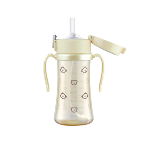 Bình tập uống PPSU Dotgom Weighed Straw CUP 300ml – màu Pure Gold