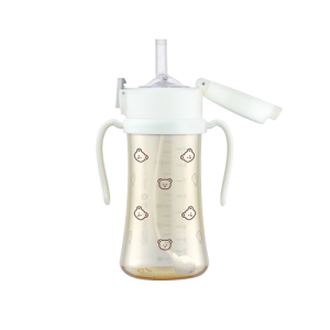 Bình tập uống PPSU Dotgom Weighed Straw CUP 300ml – màu White