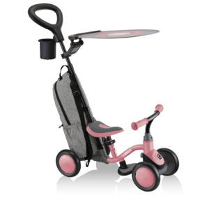 Xe thăng bằng 4 bánh Globber Learning Bike Deluxe 3 in 1 từ 1 – 3 tuổi, Pastel Pink