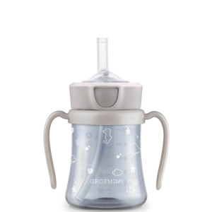 Bình tập uống Grosmimi PPSU Straw Cup Ocean 200ml, Cream Beige