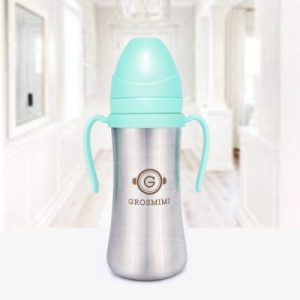 Bình tập uống Grosmimi Stainless Straw CUP 200ml – màu Aqua Green