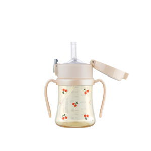 Bình tập uống PPSU Cherrish Weighed Straw CUP 200ml – màu Rose Gold