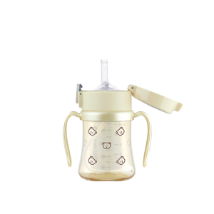 Bình tập uống PPSU Dotgom Weighed Straw CUP 200ml – màu Pure Gold