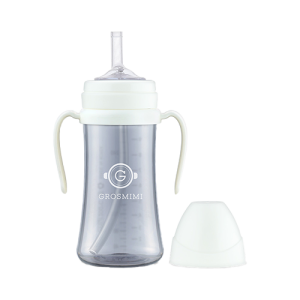 Bình tập uống Grosmimi PPSU Straw Cup 300ml – Dark White