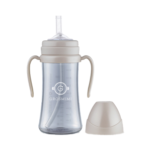 Bình tập uống Grosmimi PPSU Straw Cup 300ml – Dark Cream Beige