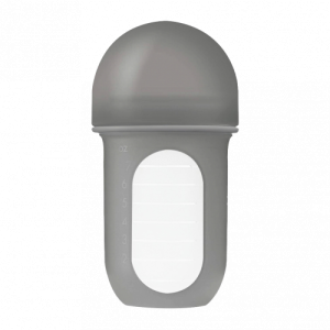 Bình sữa silicone Boon NURSH 236ml, 3 đến 6 tháng, Gray