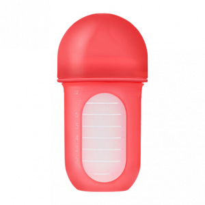 Bình sữa silicone Boon NURSH 236ml, 3 đến 6 tháng, Coral