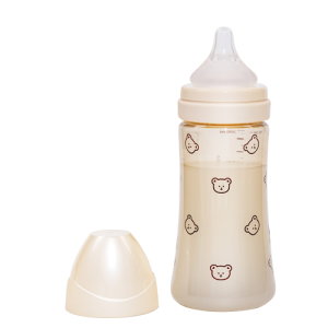 Bình sữa Grosmimi PPSU Dotgom Feeding Bottle 300ml núm ti dành cho bé 3-5 tháng tuổi – màu Pure Gold