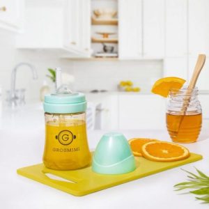 Bình tập uống Grosmimi PPSU Straw Cup 200ml – Aqua Green