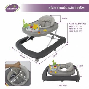 Xe tập đi – tập đứng 3 giai đoạn Mastela – Màu xám