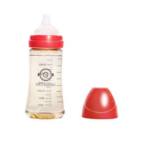 Bình sữa Grosmimi PPSU 300ml và núm ti số 2 dành cho bé từ 5-8 tháng tuổi – màu Đỏ
