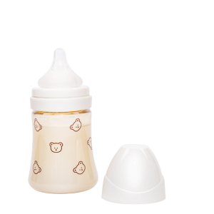 Bình sữa Grosmimi PPSU Dotgom Feeding Bottle 200ml núm ti dành cho bé 1-3 tháng tuổi – màu White