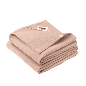 Bộ 2 khăn tắm 100% cotton Organic Bibs Muslin Cloth size 70x70cm, Blush