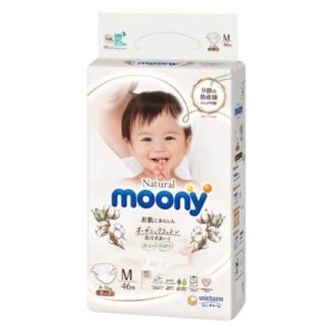 Bỉm – Tã dán Moony Natural size M 46 miếng ( cho bé từ 6-11 kg)