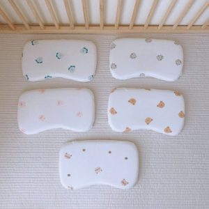 Gối cao su lõm đầu sơ sinh Monona – Mèo ghi
