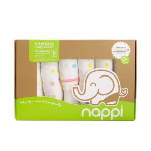 Khăn sữa sợi tre Nappi 30×30 chấm bi